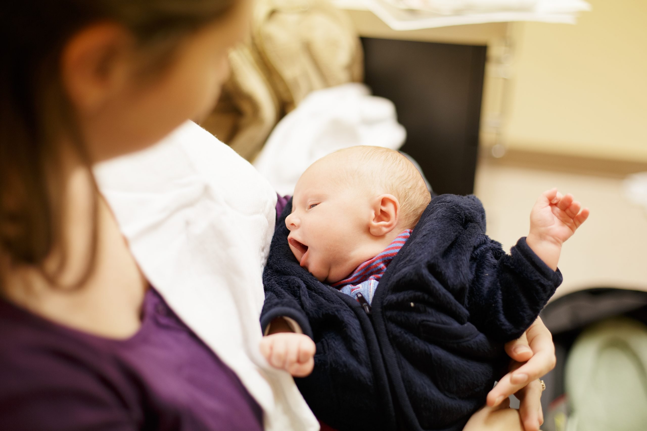 Mother holding baby