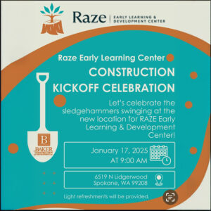 Raze early learning & development center groundbreaking flyer