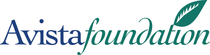 Avista Foundation logo featuring the words “Avista foundation” in blue and green lettering with a green leaf graphic at the end.