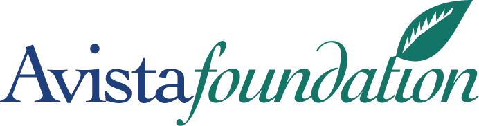 Avista Foundation logo featuring the words “Avista foundation” in blue and green lettering with a green leaf graphic at the end.